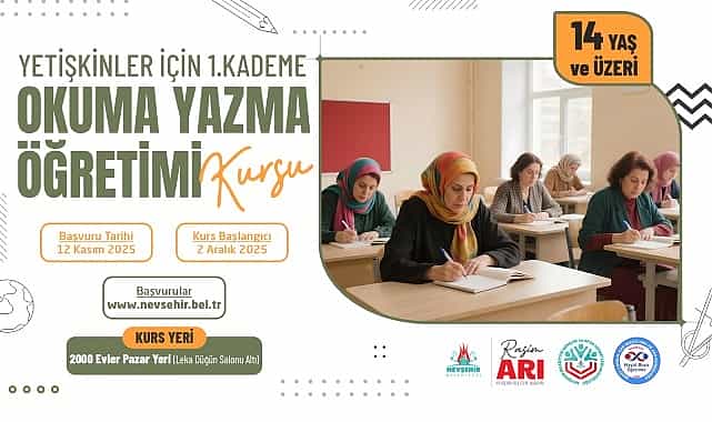 yetiskinler icin 1 kademe okuma yazma ogretimi kursu acilacak
